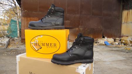 Ботинки рабочие с композитным подноском Хаммер &quot;Hummer&quot; утепленные иск. мехом черного цвета на подошве из резины. Класс защиты:  PB  EN-346 (EN ISO 20346)
