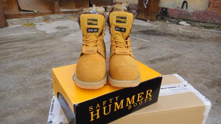 Ботинки рабочие с защитным композитным подноском &quot;Hummer&quot; Хаммер желтого цвета утепленные искусственным мехом на подошве из резины. Класс защиты:   PB WRU  EN-346 (EN ISO 20346)