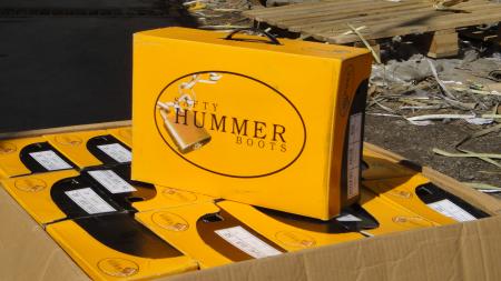 Ботинки рабочие с металлоподноском &quot;Hummer&quot; коричневого цвета на подошве из резины. Класс защиты:  SB WRU  EN-345 (EN ISO 20345)