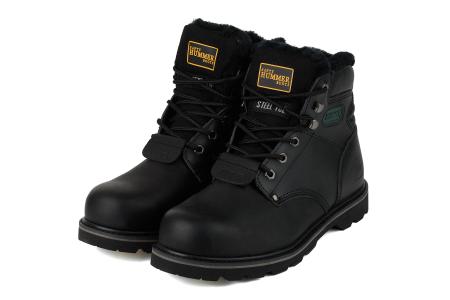 Ботинки рабочие чёрные с композитным подноском Хаммер &quot;Hummer&quot; утепленные натуральным мехом черного цвета на подошве из резины. Класс защиты:  PB  EN-346 (EN ISO 20346)